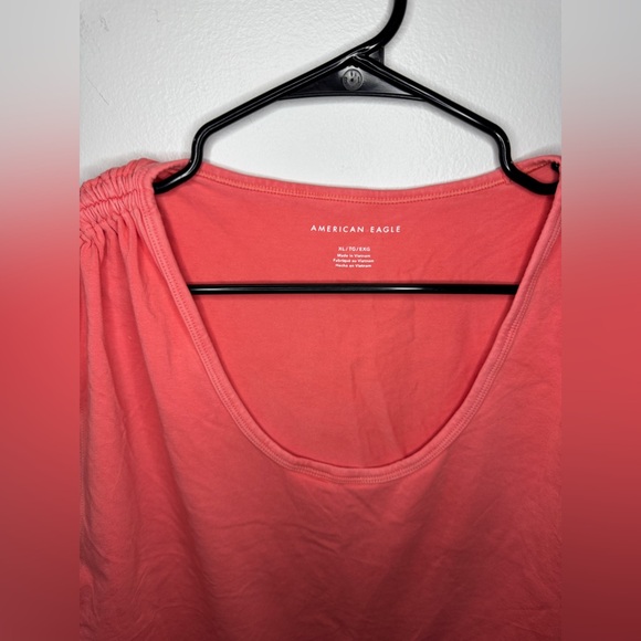 NWOT XL American Eagle Orange Cinched Sleeveless Shirt - Picture 4 of 8